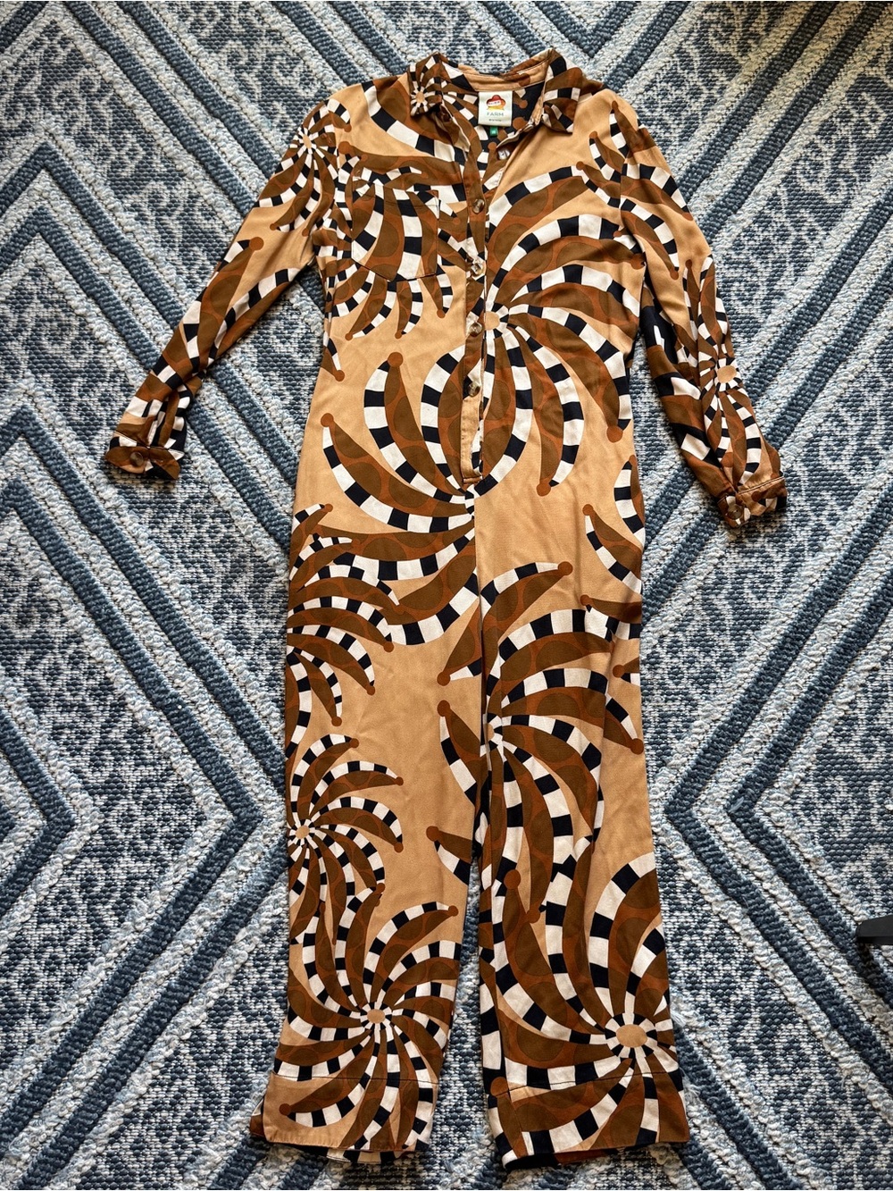 FARM Rio Mixed Banana Jumpsuit sz XS - Picture 3 of 8